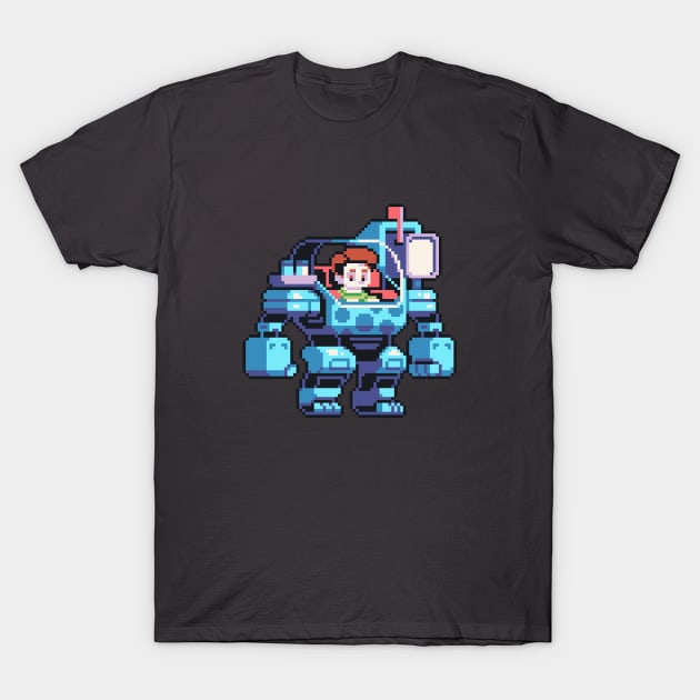 steve wearing a mech suit T-Shirt by brunopixels